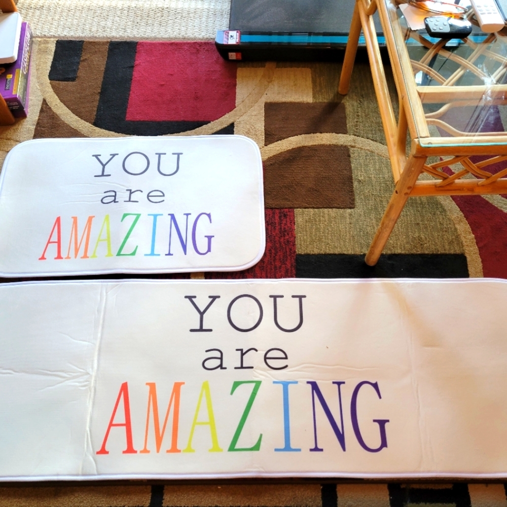 Super long "You are Amazing" fun kitchen mat! Never used!